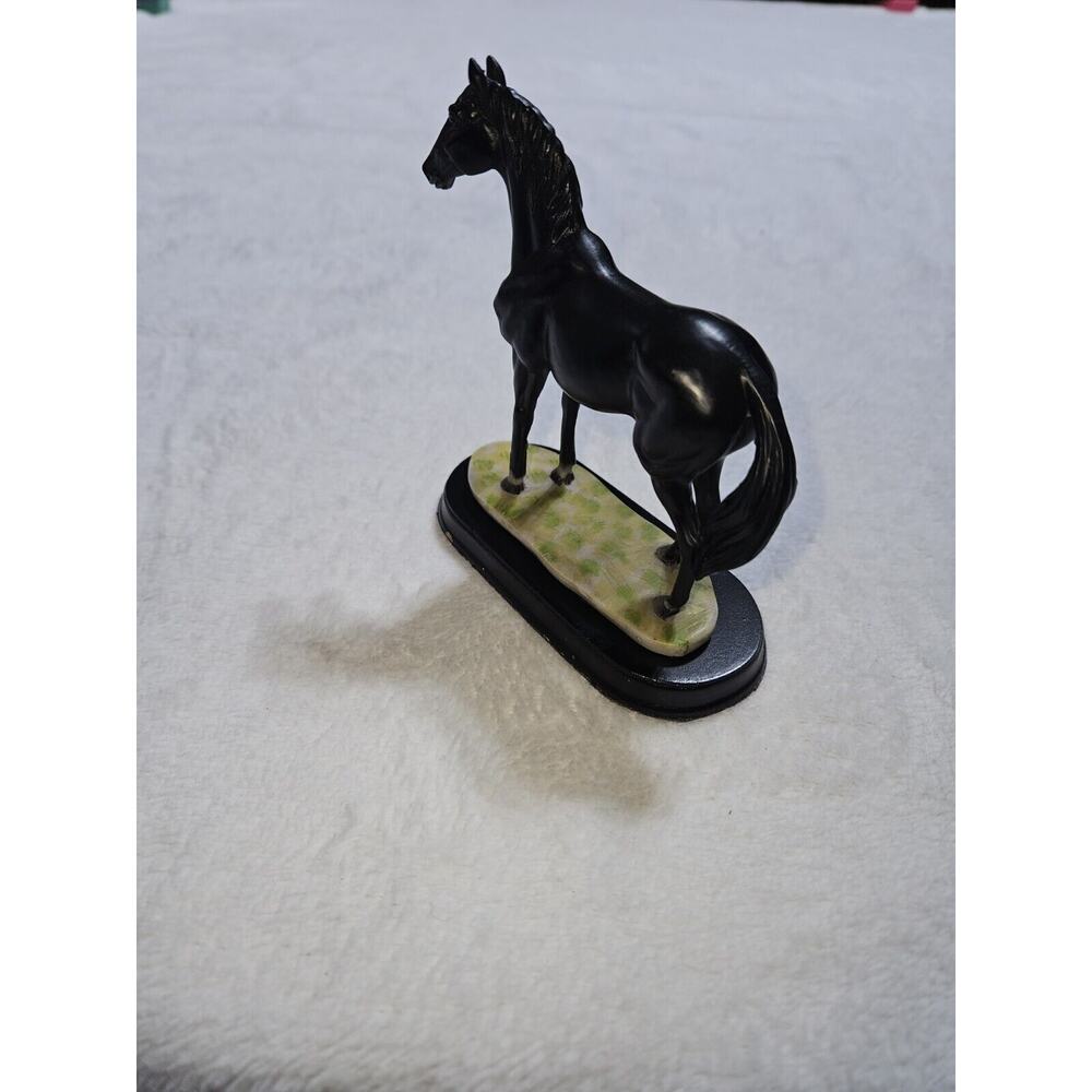 Black Horse Figurine Statue 4" Home Décor Collectible Decoration Sculpture Gift - Picture 4 of 5